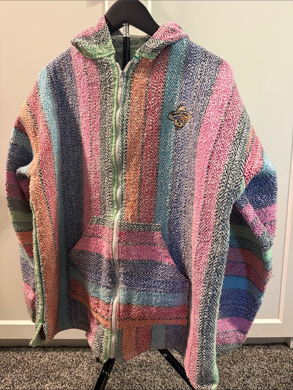 Multicolor Striped Hooded Zip Jacket - Women's